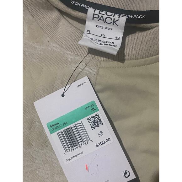 Nike Tech Pack Dri-Fit Pullover Sweatshirt Mens XL Desert Beige Cargo Pocket NWT - Picture 4 of 5